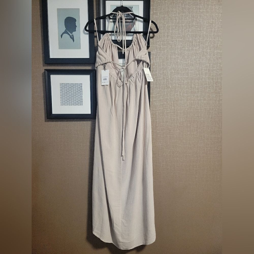 Bumpsuit Cut Out Linen Blend Dress - Picture 5 of 14